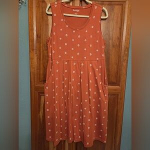 NorthStyle Rust Dress with White Swirls